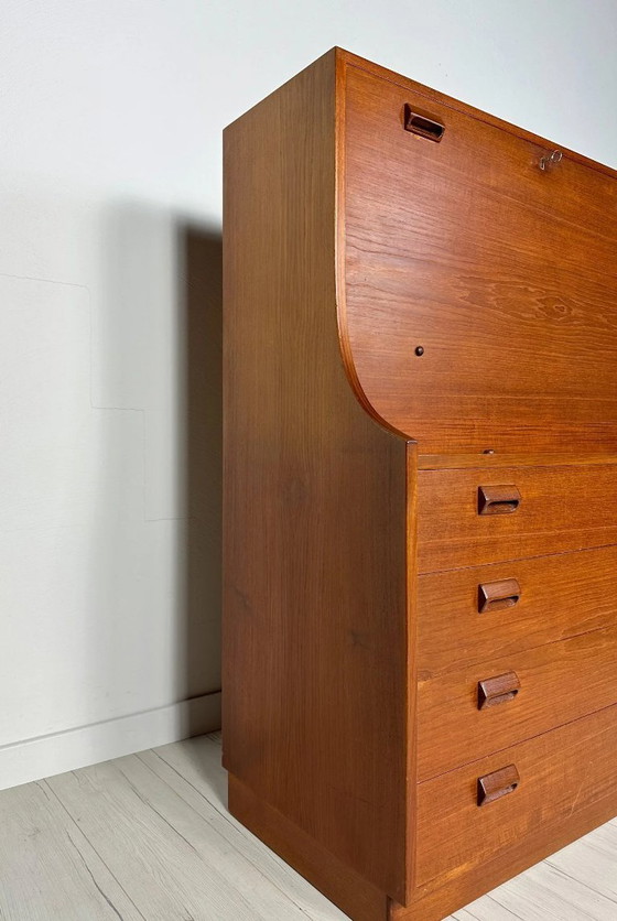 Image 1 of Vintage Deense Teakhouten secretaris van Børge Mogensen voor Søborg Møbelfabrik, Mid-Century Modern, jaren 1960