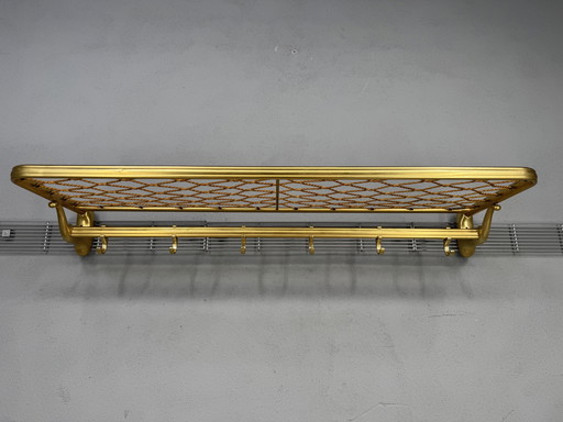 Vintage metal wall coat rack with rope