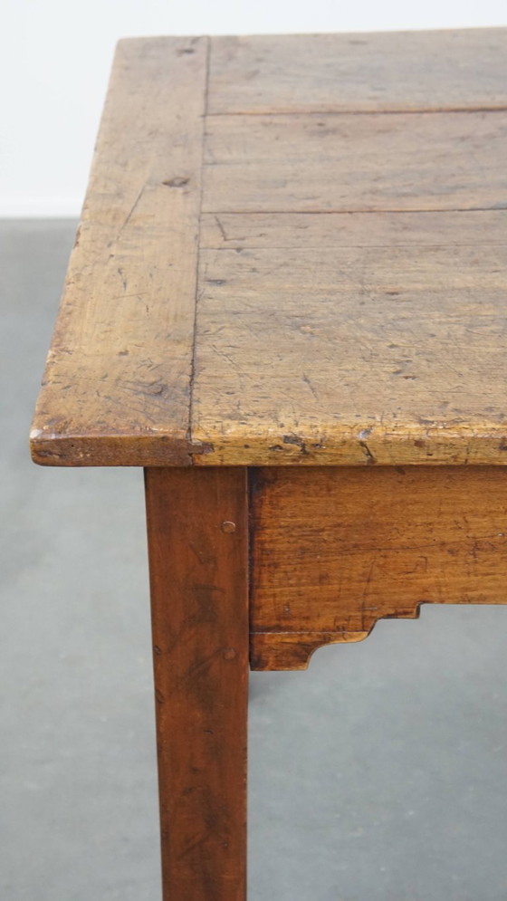 Image 1 of Antique French dining table from the early 19th century with two drawers and a breadboard / extendable top