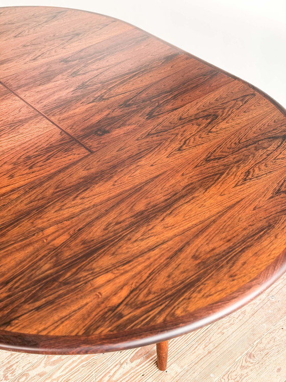 Image 1 of Table de salle à manger extensible de Niels O. Møller pour JL Mollers, ronde, design danois, années 1950, Danemark