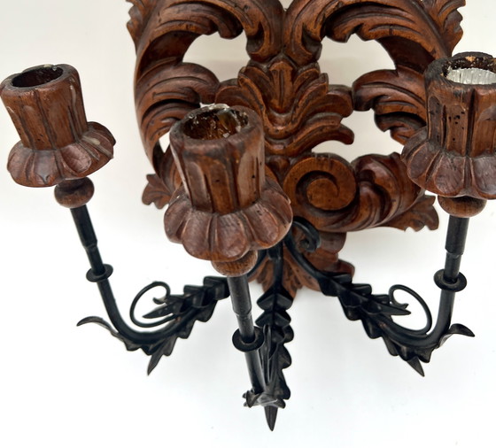 Image 1 of Candelabro de pared histórico de estilo rococó