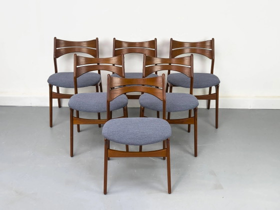 6 Deense Teak Eetkamerstoelen van Erik Buch voor Chr. Christensens, jaren 60 – Mid Century Modern (photo 11 of 24)