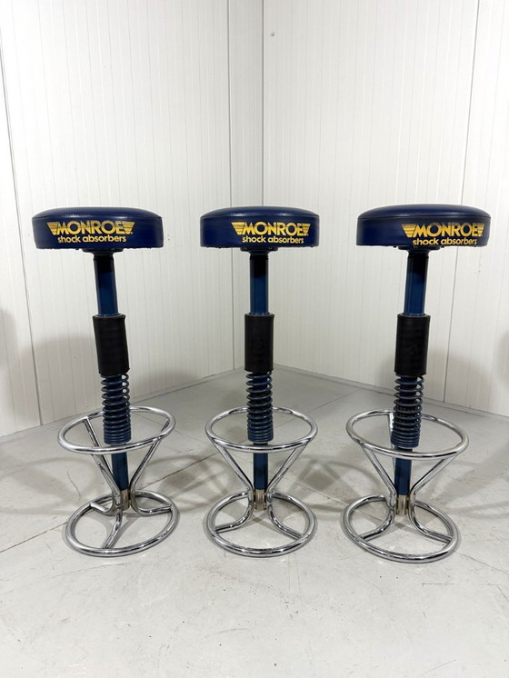 Image 1 of 3 sgabelli da bar con ammortizzatori Monroe anni '80-'90