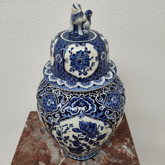 Image 1 of Vaso antico vintage in porcellana con coperchio Petrus Regout