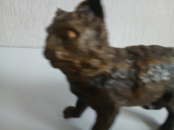 Image 1 of Franz Xavier Bergmann (1861-1936) large bronze cat as an inkwell