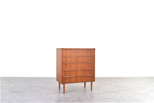 Cassettiera danese in teak di metà secolo, anni '60.