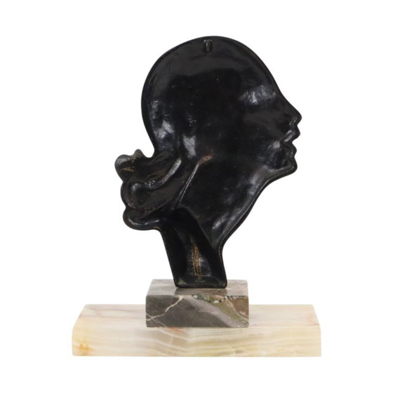 Bronzen Art Deco Beeld Vrouw – Beeldhouwkunst, Marble (photo 5 of 15)