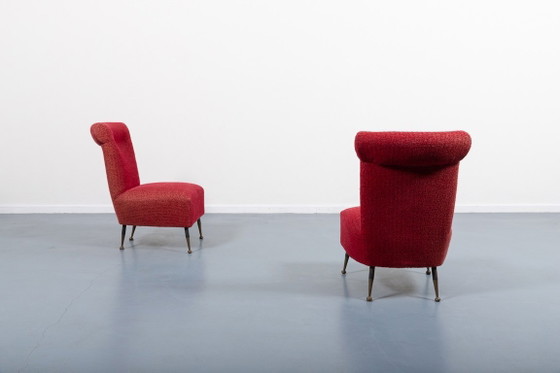 Image 1 of 1950’s Pair of Italian Mid-Century side lounge chairs