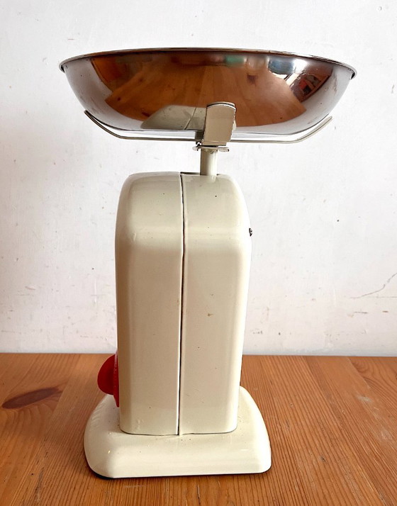 Dulton 100-090 cream colored kitchen scale, Kitchen accessories, Metal, Creme, Vintage (photo 6 of 10)