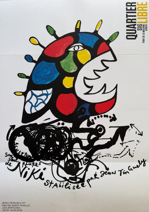 Niki de Saint Phalle, Niki Stabilisée par Jean Tinguely, originele tentoonstellingsposter – Paper