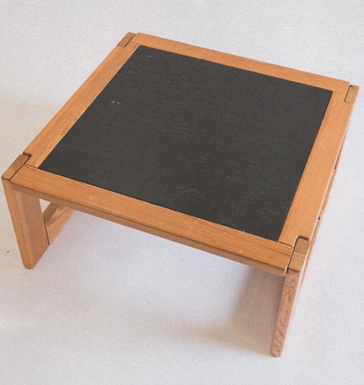 Vintage coffee table with slate top