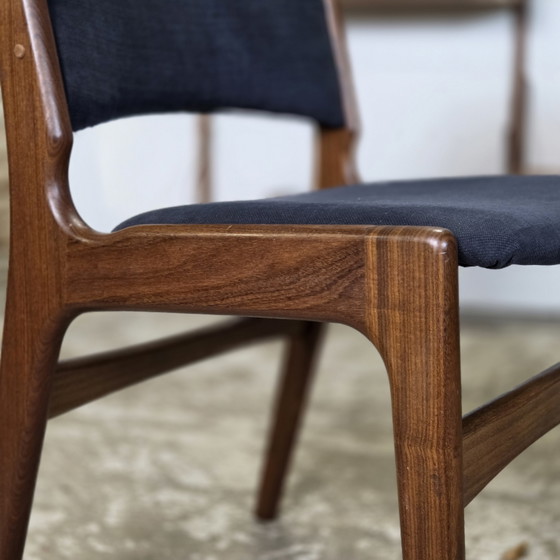 Image 1 of 4x Erik Buch vintage jaren 60 Deense stoel gerestaureerd teak