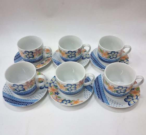 Image 1 of 6 x vintage porcelain coffee cups and saucers, unused