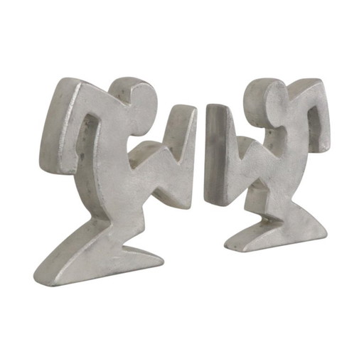 Designer Metal Bookends La Linea Osvaldo Cavandoli – decoratieve objecten, Aluminium (photo 2 of 15)
