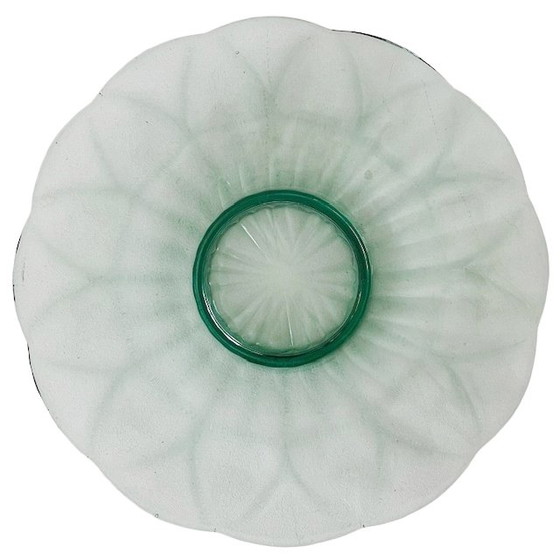 Image 1 of Cuenco Art Decó vidrio verde menta años 1930