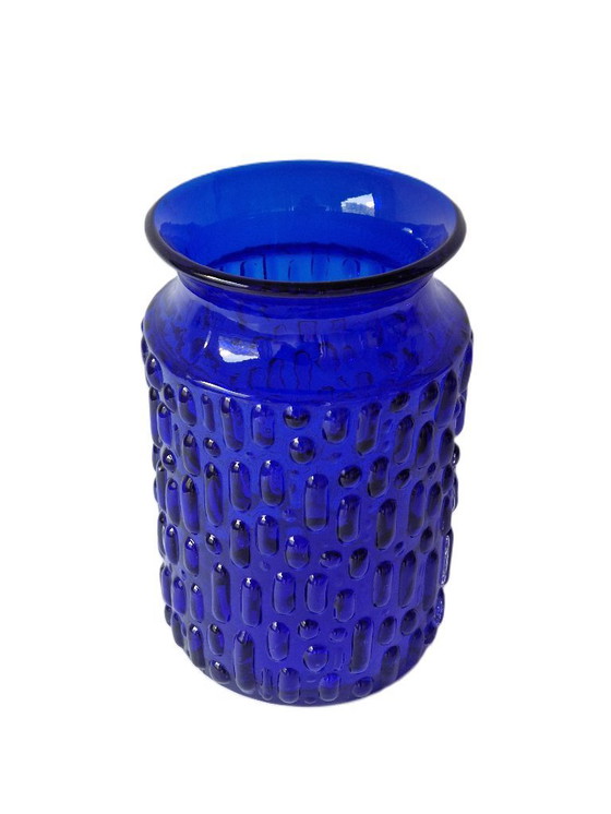 Image 1 of Eneryda Glasbruk - Kobaltblauwe vaas en schaal - 60s