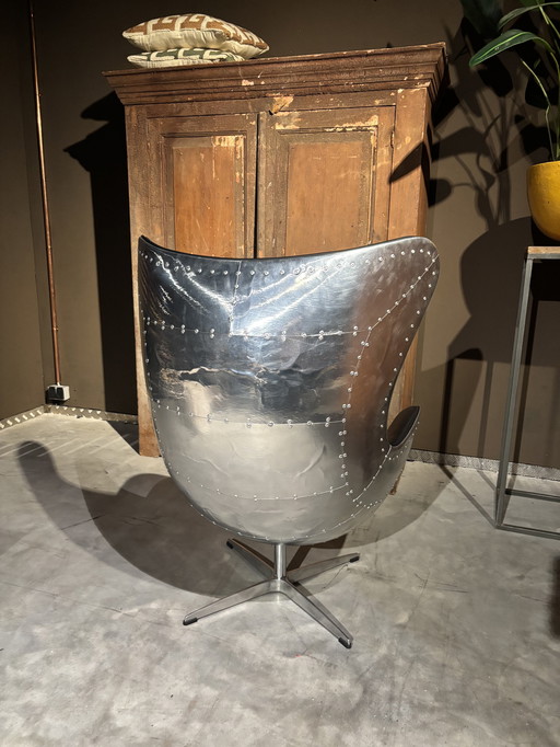 Egg Chair Matt Black Leather New Condition