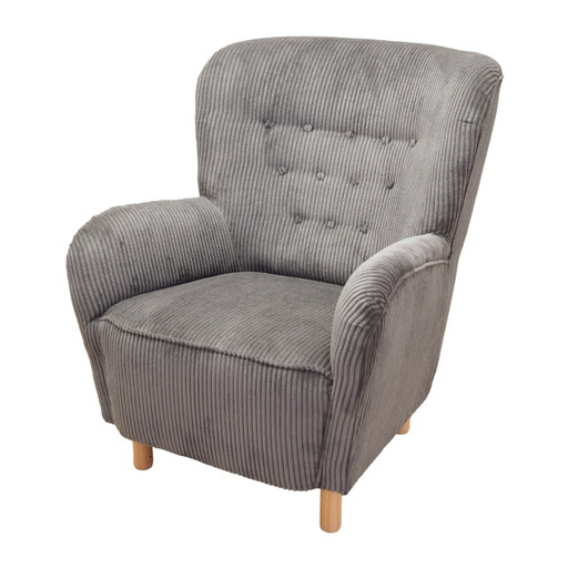 Poltrona grigia, design scandinavo, produzione: Danimarca