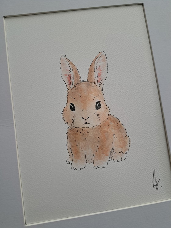 Image 1 of Set di 3 acquerelli originali raffiguranti cuccioli di animali.
