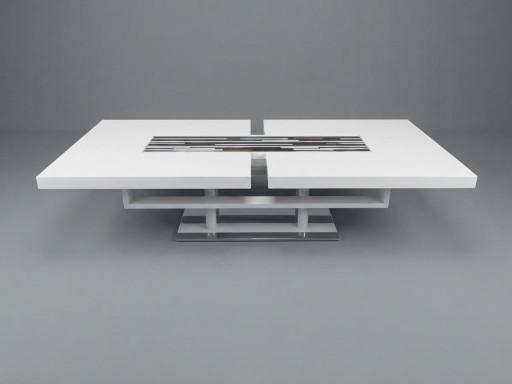 Postmodern Coffee Table by Compar, Venice – Genuine Murano Glass Inlay – salontafels, Wood (photo 2 of 8)