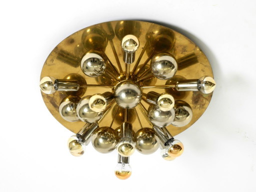 Original 1970s large Cosack Sputnik Space Age ceiling lamp in brass color