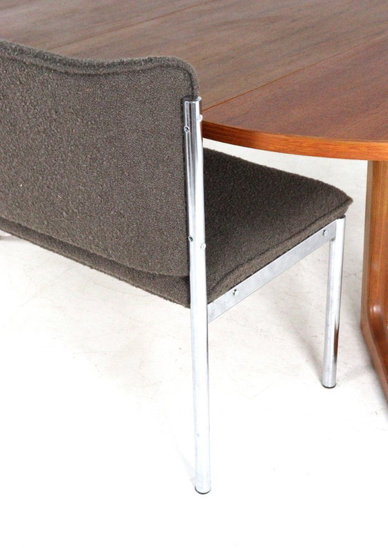 Image 1 of Vintage eetkamerbankje stoelen eetstoelen nieuw gestoffeerd