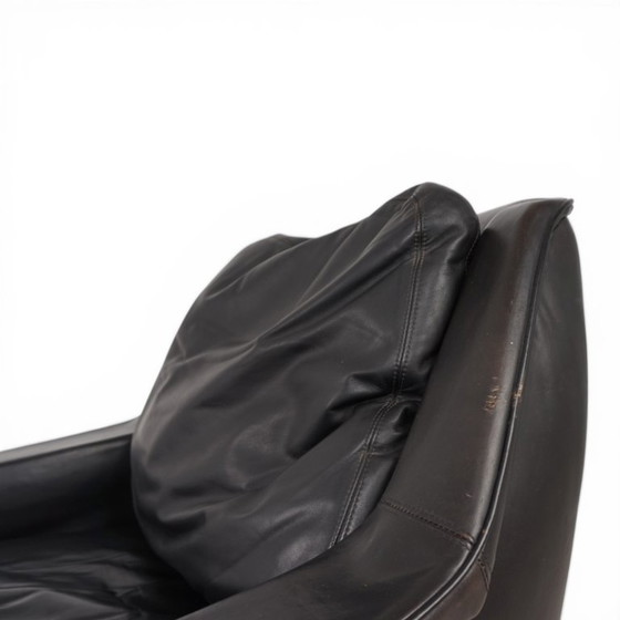 Image 1 of ESA 802 Black Leather Lounge Chair by Werner Langenfeld, 1970