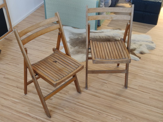 Image 1 of chaises pliantes en bois