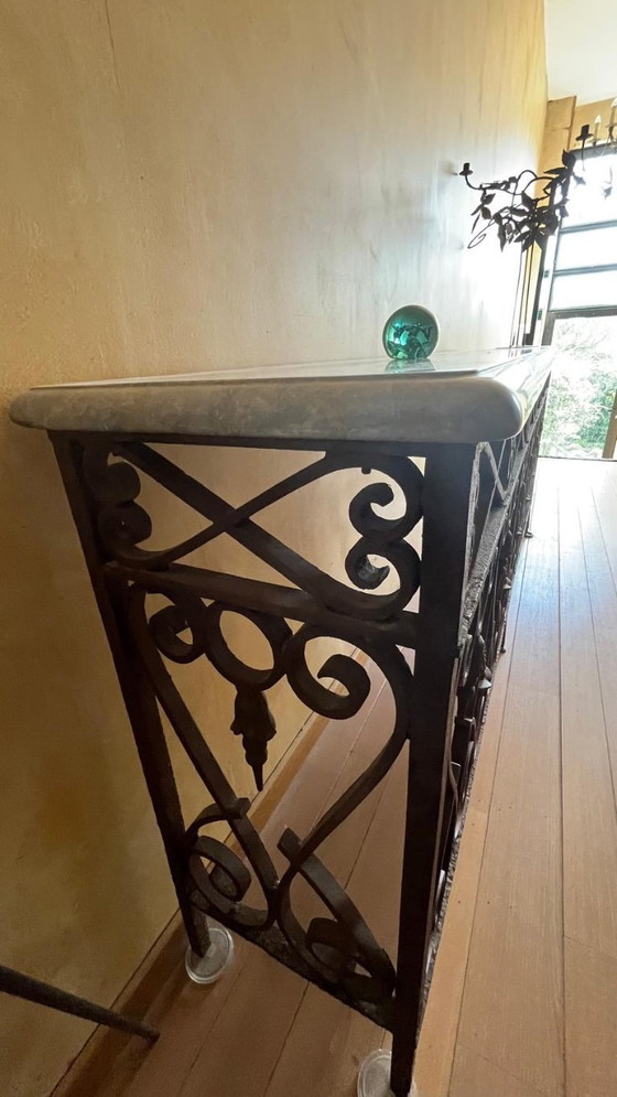 Image 1 of Balcony railing console, late 19th century, with grey marble top