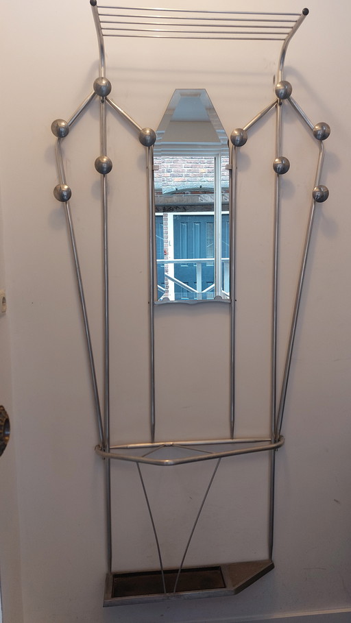 Wall coat rack polished aluminum