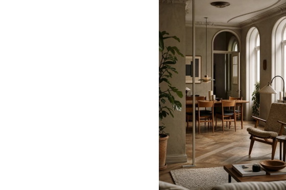 Image 1 of Vintage Mid-Century Scandinavian Modern Dining Chairs in Beech and Teak, 1960s, Set of 4