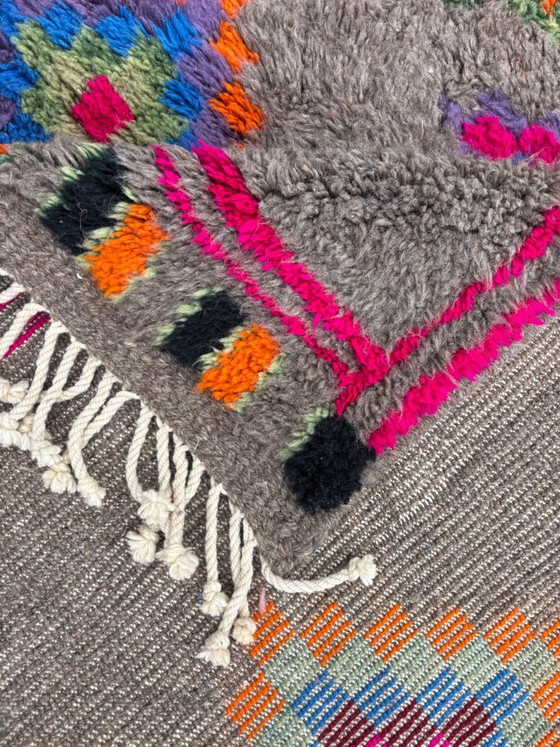 Image 1 of Marokkanischer Berberteppich Beni Ouarain M’rirt, handgewebt aus Wolle, geometrisches und farbenfrohes Design