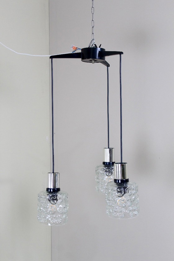 Image 1 of Lampada a cascata vintage in vetro a bolle