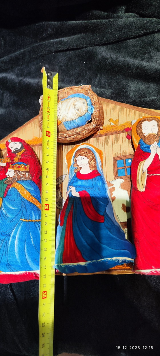 Image 1 of Nativity scene vintage cotton