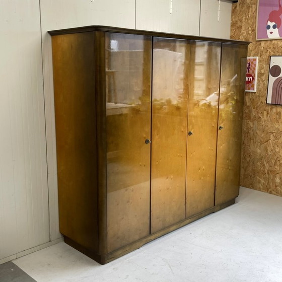 Image 1 of Vintage mid-century 4-door gloss wardrobe, demountable