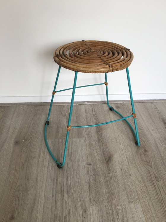 Sgabello vintage in rattan anni '50/'60 Rohé – Sgabelli, Metal (photo 6 of 8)