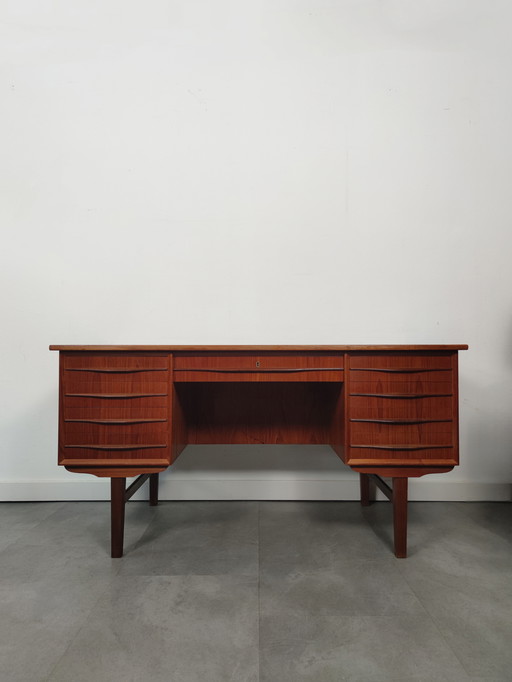 Vintage Danish Executive Desk In Teak