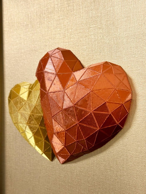 Image 1 of Geometric Heart Wall Art | 3D Printed PLA Sculpture