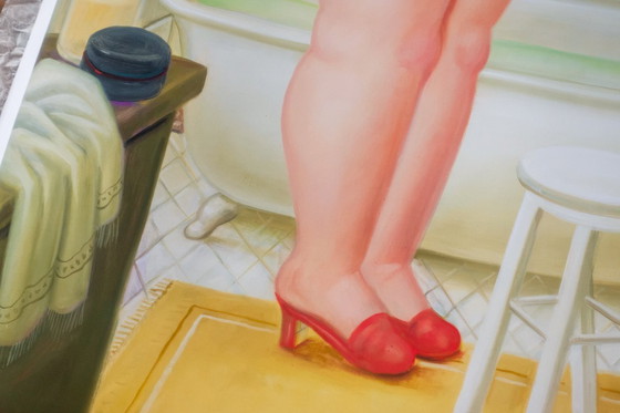 Image 1 of Friseursitzung im Badezimmer – Fernando Botero Poster 50 × 70 cm