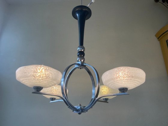 Image 1 of Lampada a sospensione Lampada da soffitto Lampada art deco 1930 francese