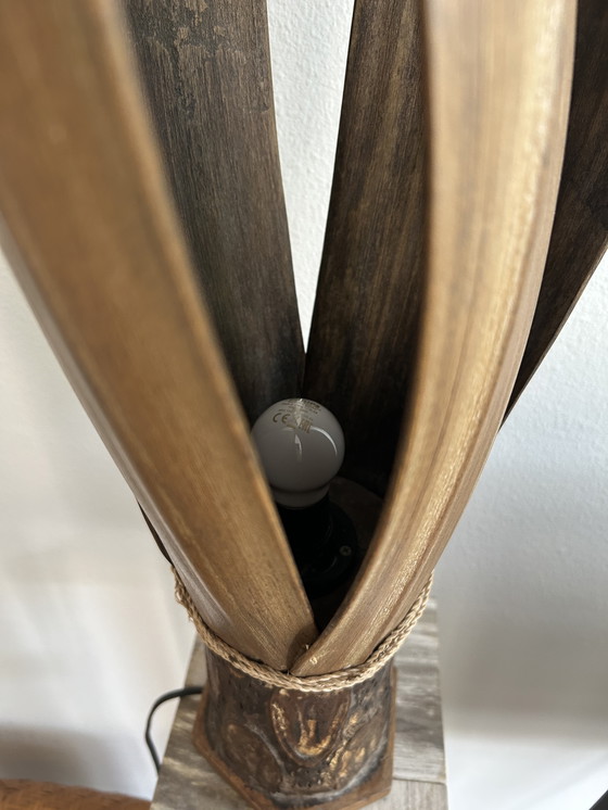 Image 1 of Lampada da tavolo vintage in foglia di banano