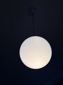 Suspension sphérique en verre opalin épais 50 cm