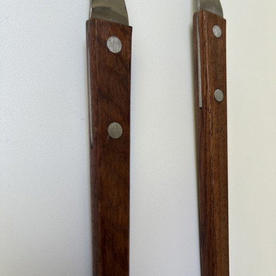 Image 1 of Set à salade scandinave vintage, saladier et couverts en teck, Suède, années 60