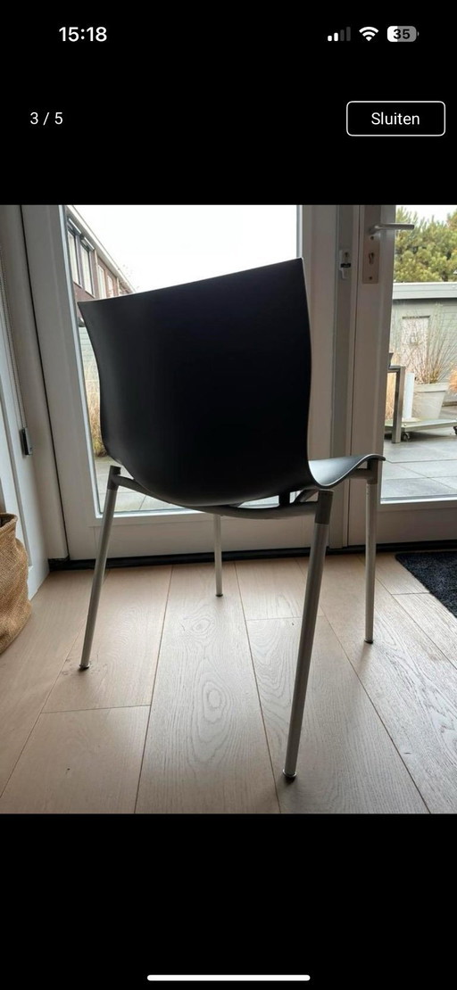 Driade Cameleon (Philippe Starck) Eimer Stühle - 4 Stück Grau