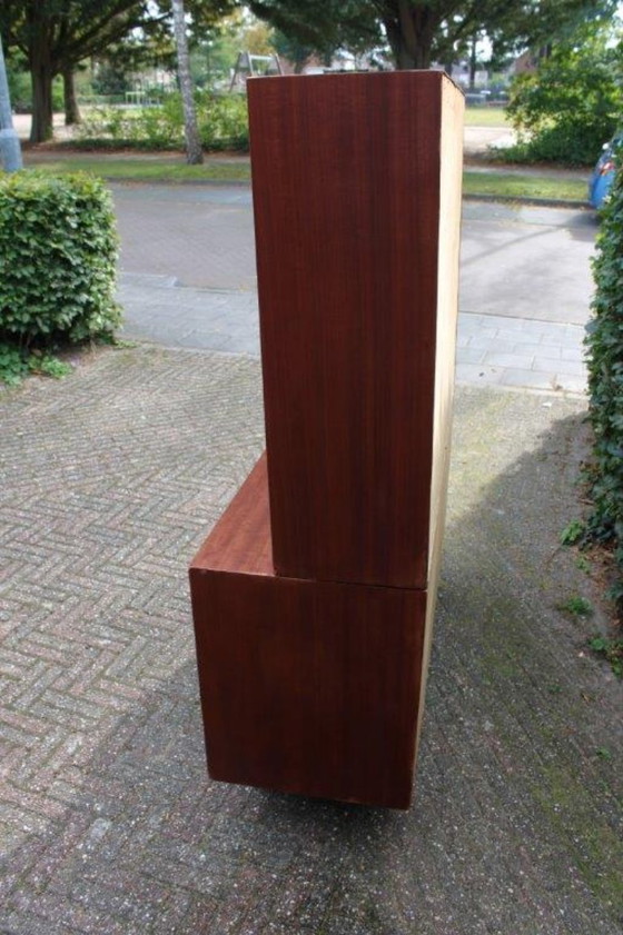 Armadio a muro vintage marrone/nero, vetrina, credenza degli anni '50-'60 – Armadi a muro, Wood (photo 3 of 12)