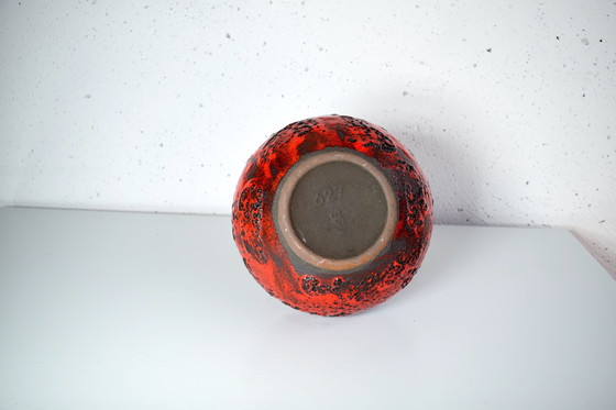 Image 1 of Vaso in ceramica vintage rosso anni '60, Germania Ovest 