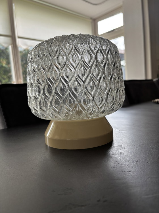 Image 1 of Plafonnier vintage en verre / lampe de plafond en verre