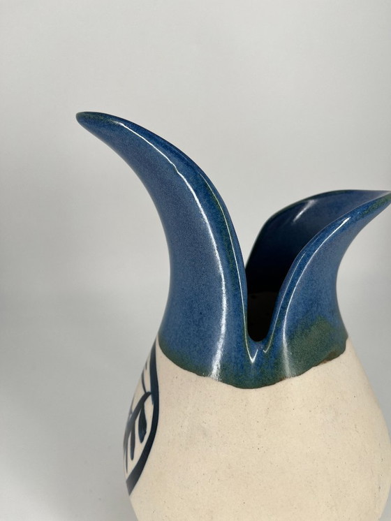 Image 1 of Alfonso Otero Regal “Picasso Face” Vase – Signed Art Ceramic / Cubist Design (20 cm)