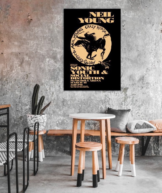 Image 1 of Neil Young, Sonic Youth en Social Distortion in de McNichols Arena in Denver, concert 1989 - Poster 61x91 cm
