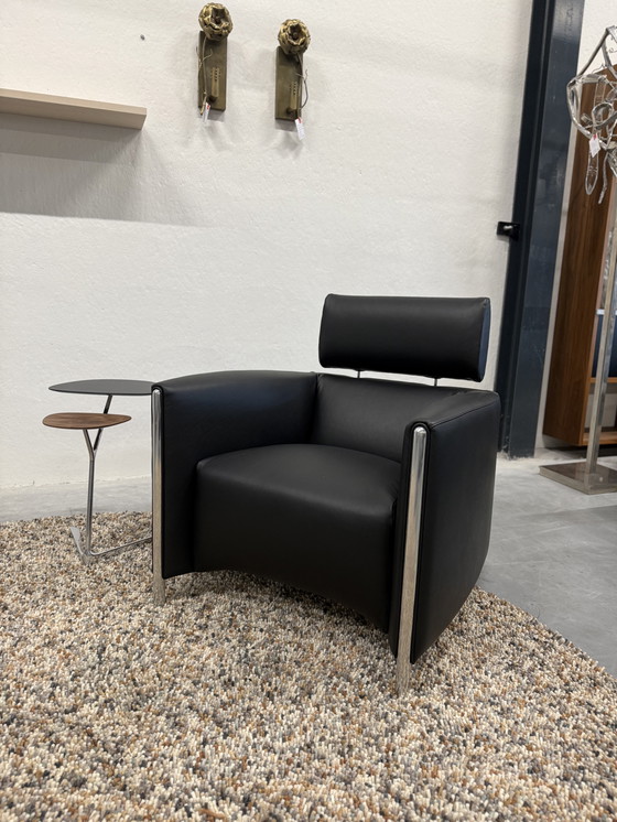 Image 1 of Leolux Goncharov Sessel, schwarzes Leder